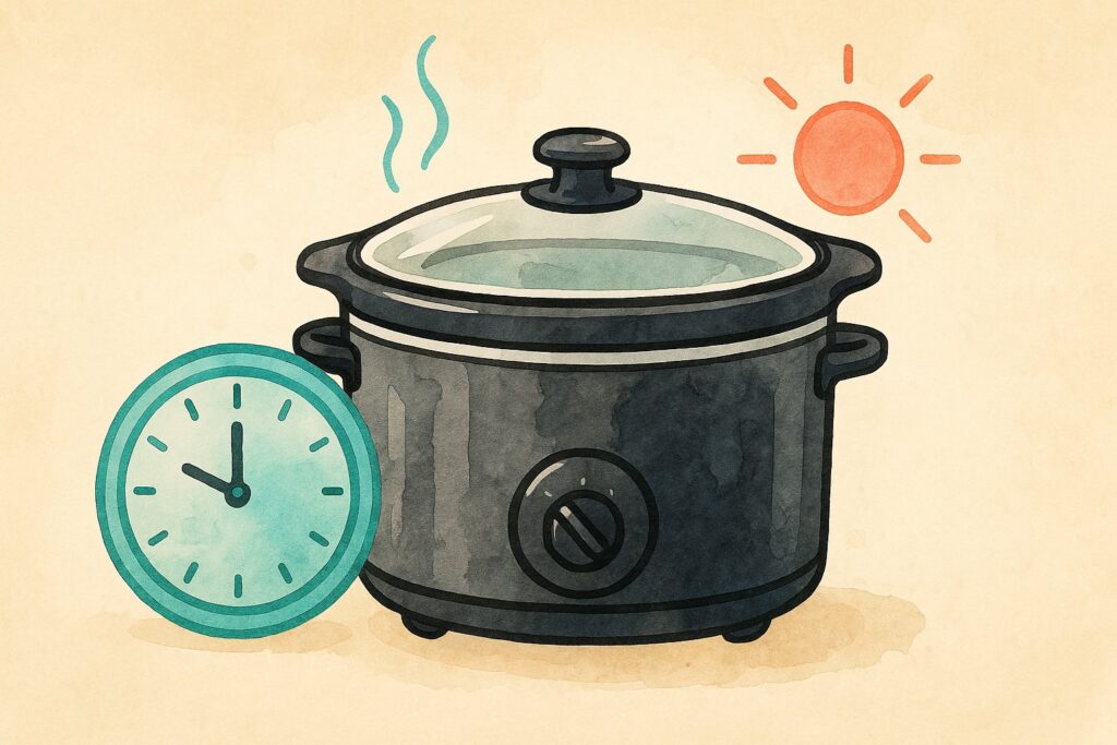 kan een slowcooker de hele dag aan