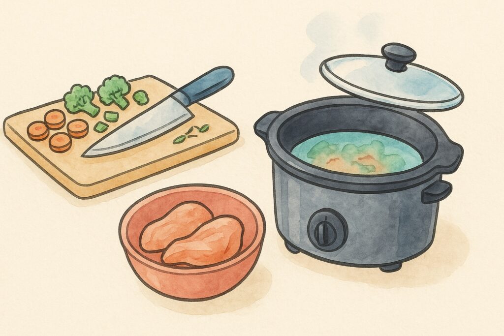 slowcooker voorbereiding